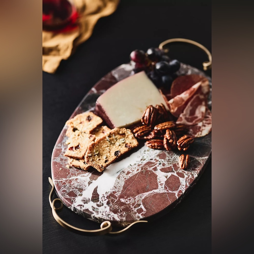 Anthropologie PAULINE MARBLE LARGE CHEESEBOARD Style No.  92499508 Wine